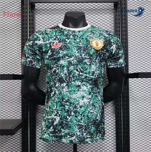 Maillot foot Manchester United Player co-signé Vert/Gris 2024-2025