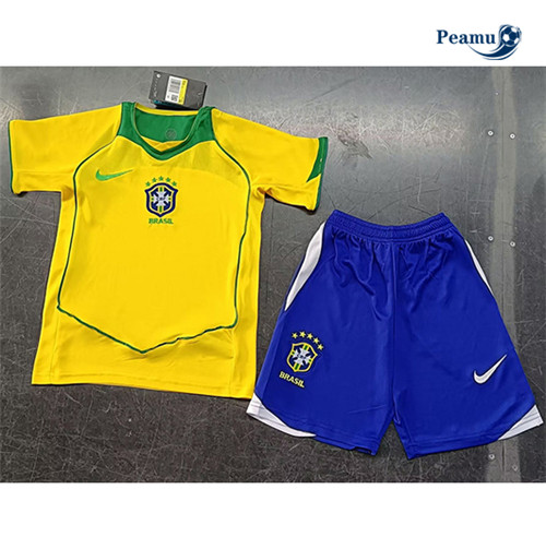 Maillot foot Rétro Brésil Enfant Domicile 2004