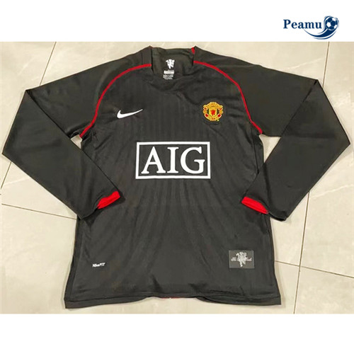 Maillot foot Rétro Manchester United Manche Longue Noir 2007-08