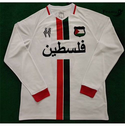 Maillot foot Palestine Manche Longue Blanc 2024-2025