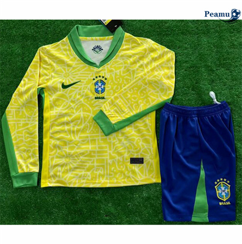 Maillot foot Brésil Enfant Domicile Manche Longue 2024/2025 prix