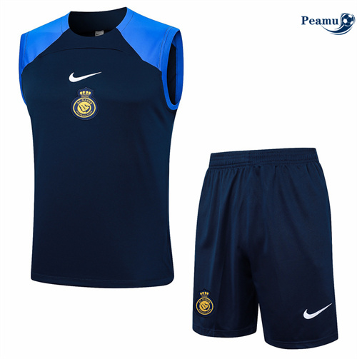 Maillot foot Kit Entrainement Al-Nassr FC Debardeur + Shorts bleu royal 2024/2025 Chinois