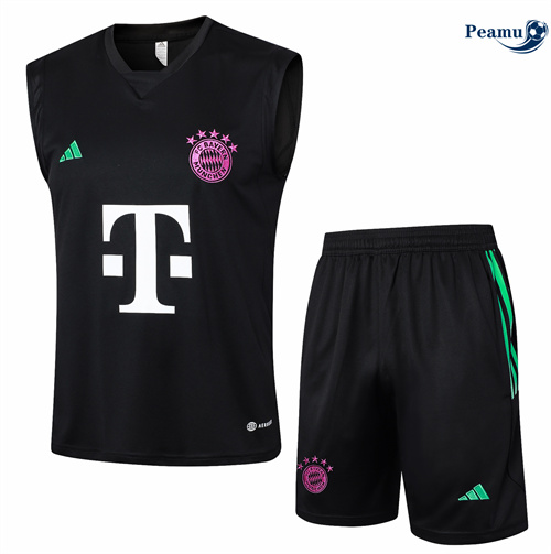 Maillot foot Kit Entrainement Bayern Munich Debardeur + Shorts noir 2024/2025 prix