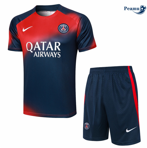 Maillot foot Kit Entrainement Paris PSG + Shorts bleu royal 2024/2025 Original