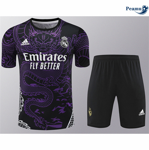 Maillot foot Kit Entrainement Real Madrid + Shorts Violet 2024/2025 Chinois