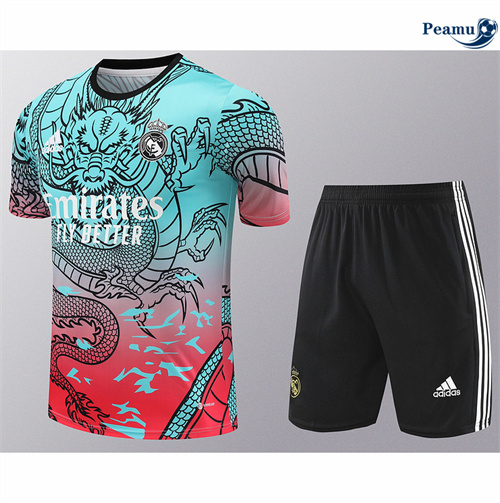 Maillot foot Kit Entrainement Real Madrid + Shorts bleu 2024/2025 discout