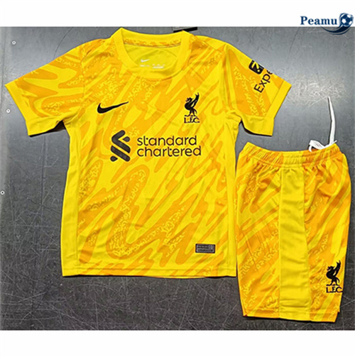Maillot foot Liverpool Enfant Gardien de but jaune 2024/2025 Outlet
