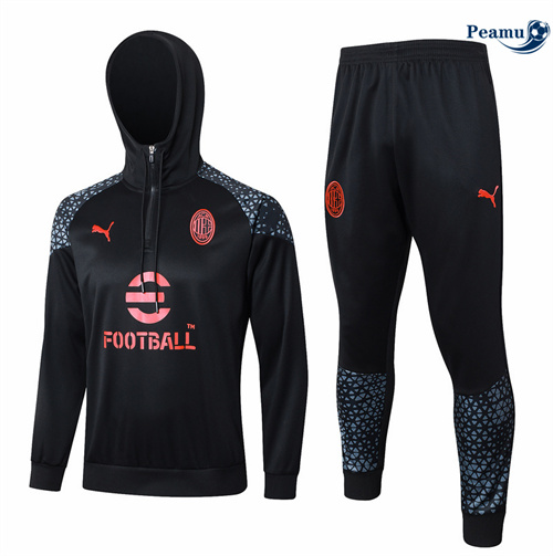 Survetement AC Milan à capuche noir 2024/2025 Outlet