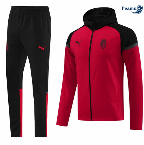 Veste Survetement AC Milan à Capuche rouge 2024/2025 grossiste