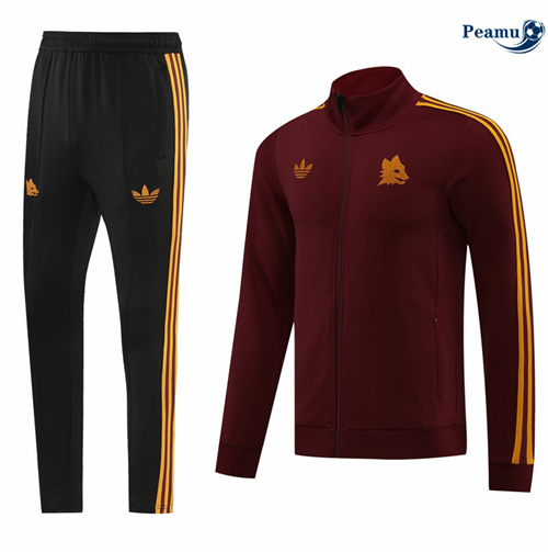 Veste Survetement AS Rome rouge bordeaux 2024/2025 Paris