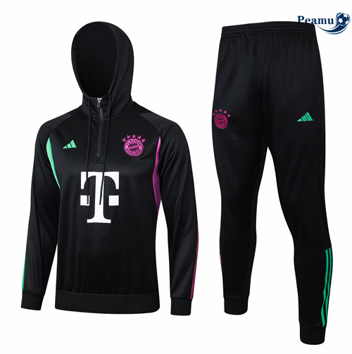 Survetement Bayern Munich Enfant à capuche noir 2024/2025 Soldes