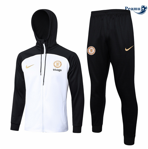 Veste Survetement Chelsea à Capuche Blanc 2024/2025 Original