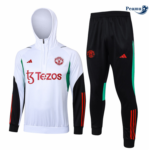 Survetement Manchester United à capuche Blanc 2024/2025 France