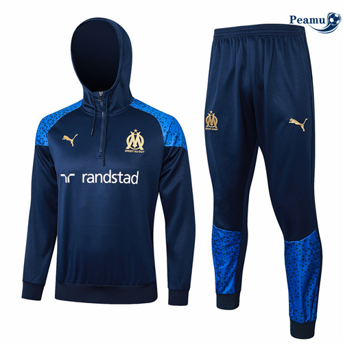Survetement Marseille à capuche bleu 2024/2025 Soldes