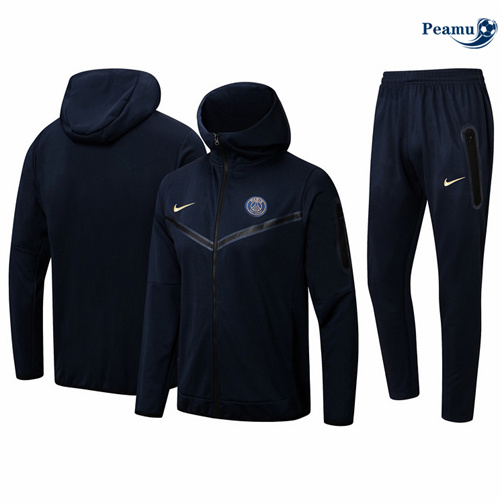 Veste Survetement Paris PSG à Capuche bleu royal 2024/2025 Soldes