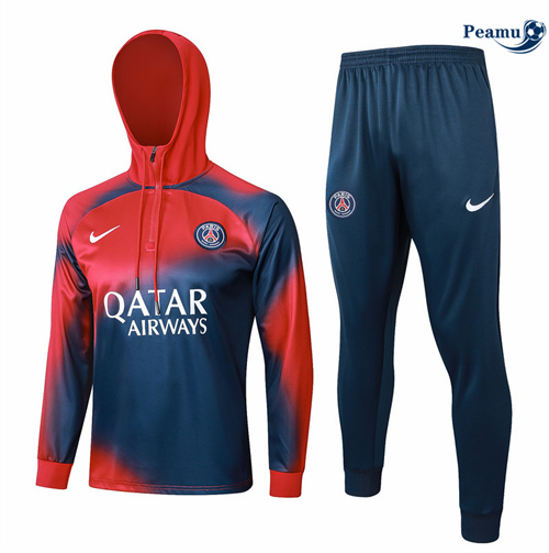 Survetement Paris PSG Enfant à capuche bleu marine 2024/2025 Soldes