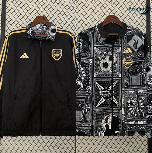 Veste Réversible Coupe vent Arsenal noir 2024/2025 Officiel