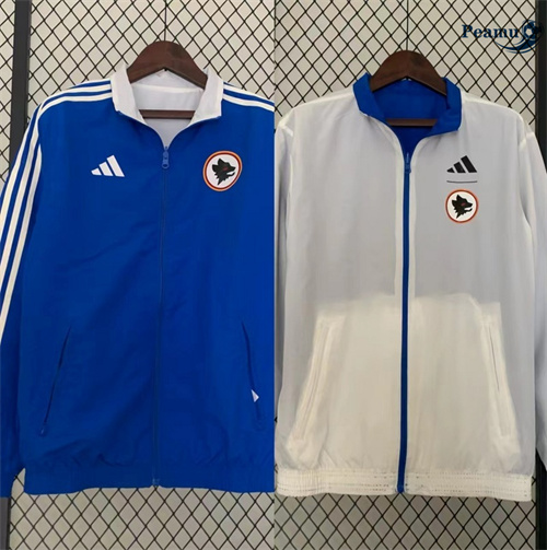 Veste Réversible Coupe vent As Roma bleu 2024/2025 personnalisé