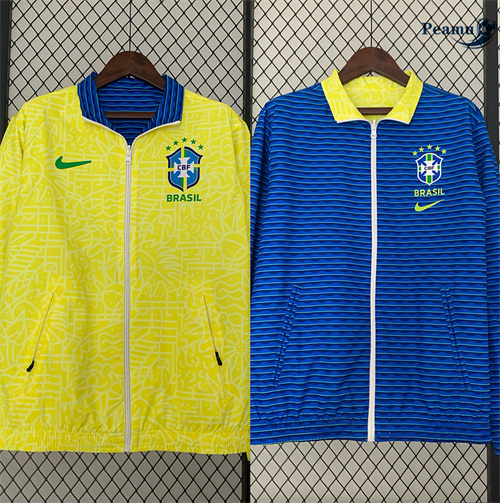 Veste Réversible Coupe vent Brésil jaune 2024/2025 Soldes