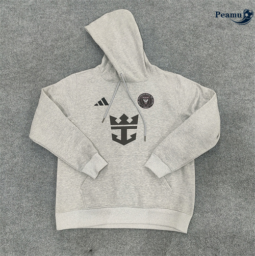 Veste Sweat A Capuche Inter Miami gris 2024/2025 personnalisé