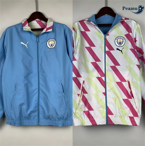 Veste Réversible Coupe vent Manchester City bleu 2024/2025 Chinois