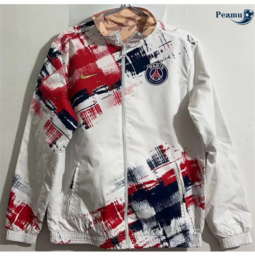 Veste Réversible Coupe vent Paris PSG Blanc 2024/2025 Outlet