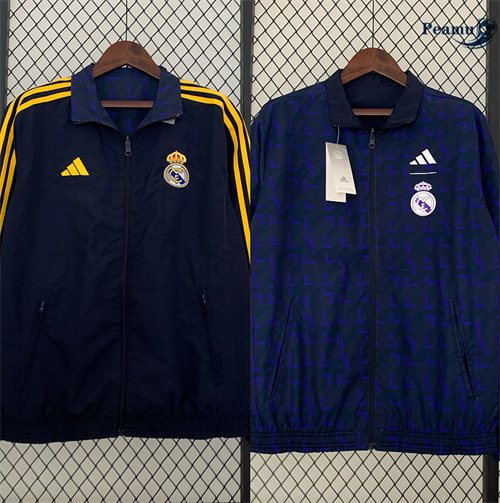 Veste Réversible Coupe vent Real Madrid bleu royal 2024/2025 discout