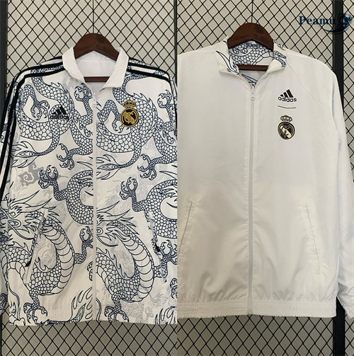 Veste Réversible Coupe vent Real Madrid Blanc 2024/2025 France