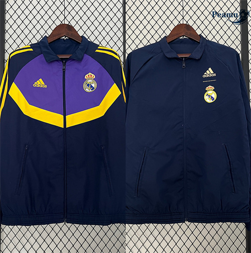 Veste Réversible Coupe vent Real Madrid bleu marine 2024/2025 personnalisé
