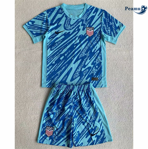 Maillot foot États-Unis Enfant Gardien de but bleu 2024/2025 Officiel