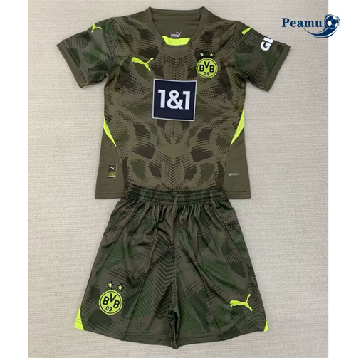 Maillot foot Borussia Dortmund Enfant Gardien de but Vert 2024/2025