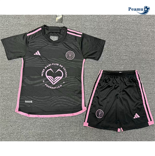 Maillot foot Inter Miami Enfant heart-shaped Noir 2024/2025