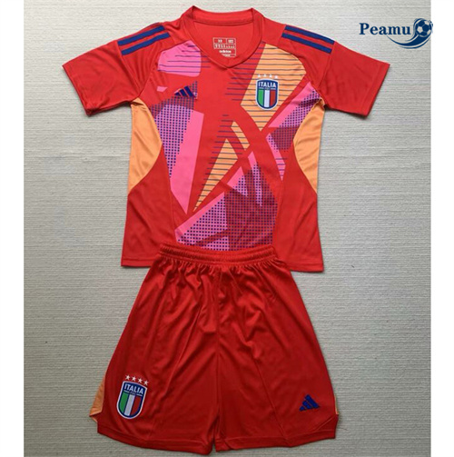 Maillot foot Italie Enfant Gardien de but Rouge 2024/2025