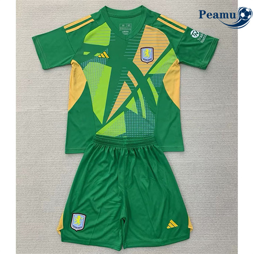 Maillot foot Aston Villa Enfant Gardien de but Vert 2024-2025 Soldes