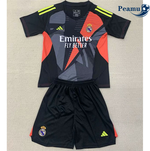 Maillot foot Real Madrid Enfant Gardien de but Noir 2024-2025 Original