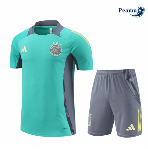 Maillot foot Kit Entrainement Ajax Enfant + Shorts Vert 2024-2025 Chinois