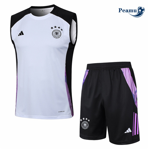 Maillot foot Kit Entrainement Allemagne Debardeur + Shorts Blanc 2024-2025 discout