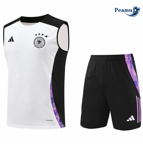 Maillot foot Kit Entrainement Allemagne Debardeur + Shorts Blanc 2024-2025 Officiel