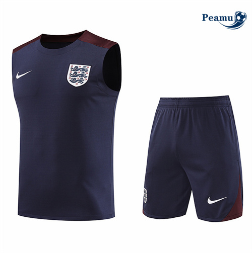 Maillot foot Kit Entrainement Angleterre Debardeur + Shorts bleu marine 2024-2025 France