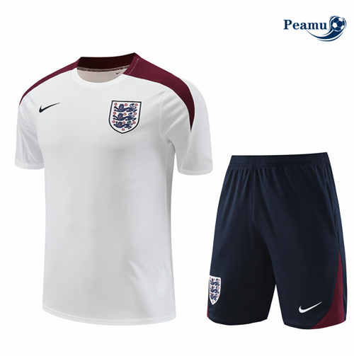 Maillot foot Kit Entrainement Angleterre + Shorts Blanc 2024-2025 Soldes