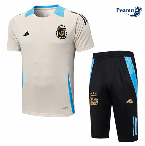 Maillot foot Kit Entrainement Argentine + Shorts Jaune 2024-2025 Chinois