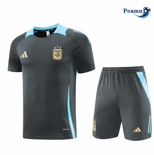 Maillot foot Kit Entrainement Argentine + Shorts Gris foncé 2024-2025 grossiste