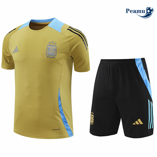 Maillot foot Kit Entrainement Argentine + Shorts Jaune 2024-2025 discout