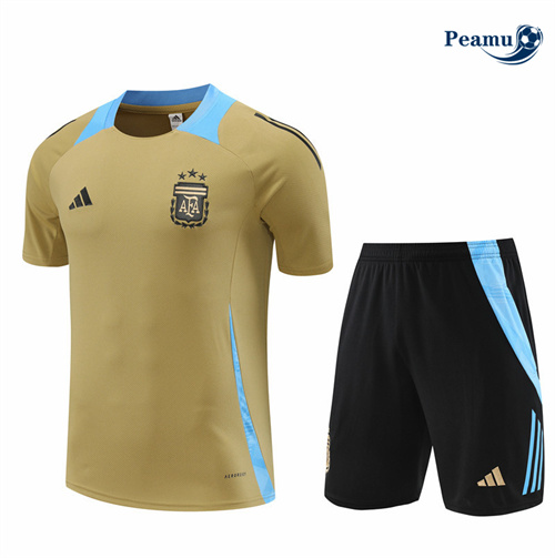 Maillot foot Kit Entrainement Argentine Enfant + Shorts Jaune 2024-2025 France