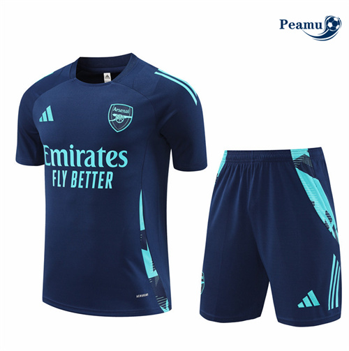 Maillot foot Kit Entrainement Arsenal Enfant + Shorts Bleu Marine 2024-2025 Soldes