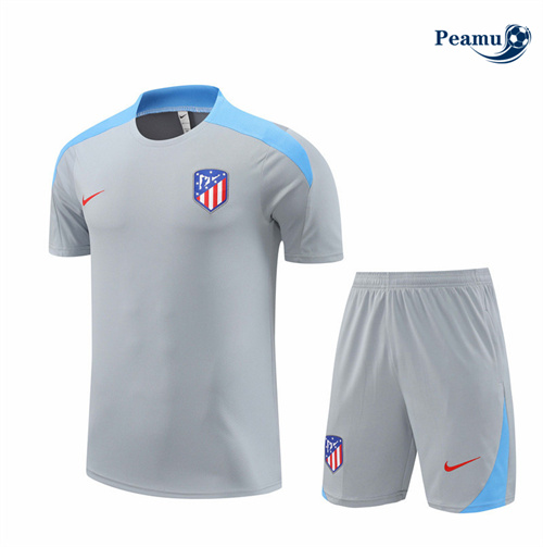 Maillot foot Kit Entrainement Atletico Madrid Enfant + Shorts Gris 2024-2025 Officiel