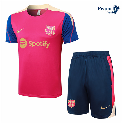 Maillot foot Kit Entrainement Barcelone + Shorts Rose 2024-2025 discout