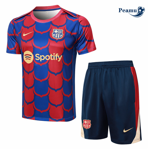Maillot foot Kit Entrainement Barcelone + Shorts Rouge 2024-2025 Paris