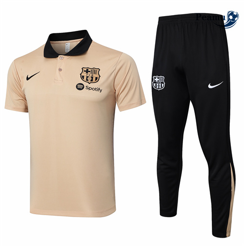 Maillot foot Kit Entrainement Barcelone polo + Pantalon Jaune 2024-2025 Officiel