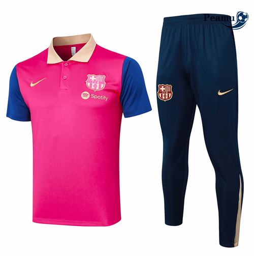 Maillot foot Kit Entrainement Barcelone polo + Pantalon Rose 2024-2025 Original